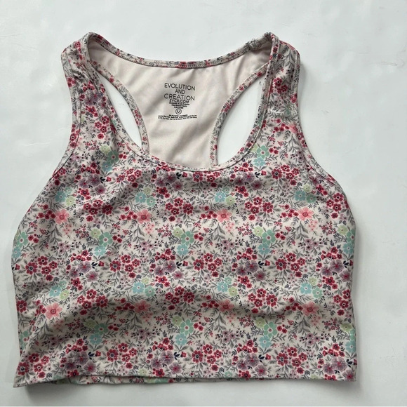 Evolution & creation athletic set Crop top racerback legging Snow Garden Floral - Picture 7 of 16